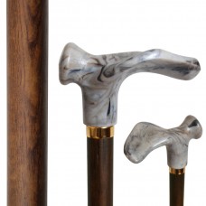 30104R RIGHT CONTOURED MARBLE HANDLE STICK/ASH WOOD