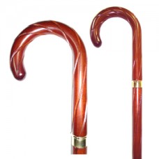 20705 DELUXE CURVED WOOD STICK WITH CARVED HANDLE