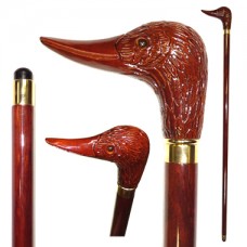20845 HAND-CARVED DUCK WOOD STICK