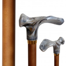 30102R RIGHT CONTOURED MARBLE HANDLE STICK/GOLDEN MAPLE WOOD